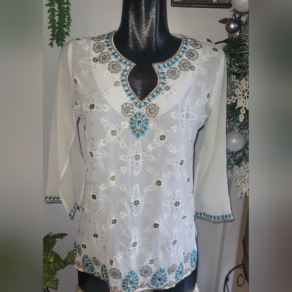 Unmarked Ethnic Embroidered Tunic - Picture 1 of 11